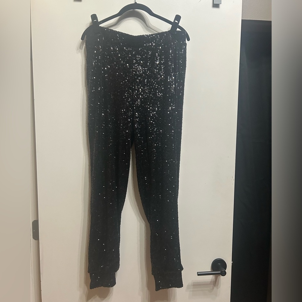 Black Sequin Jogging pants